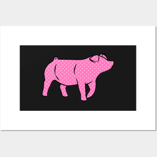 Pink Hearts Pig Silhouette 1 - NOT FOR RESALE WITHOUT PERMISSION Posters and Art